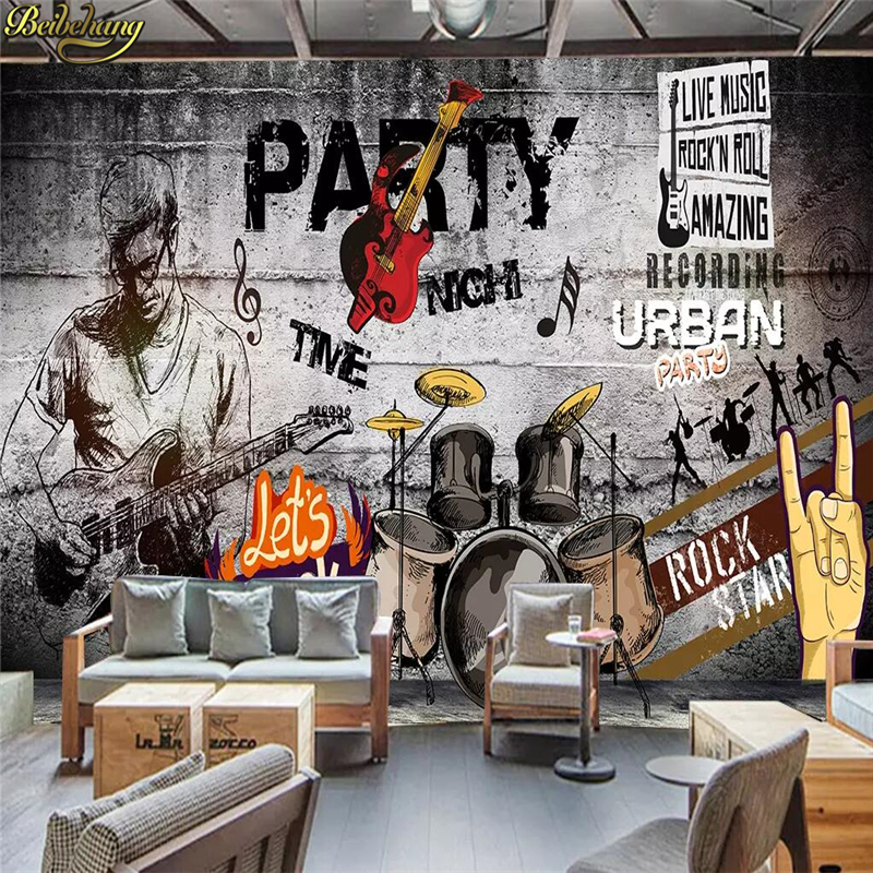 Custom Mural Wallpaper 3D Graf - Home Improvement Music บทวิจารณ์และราคา