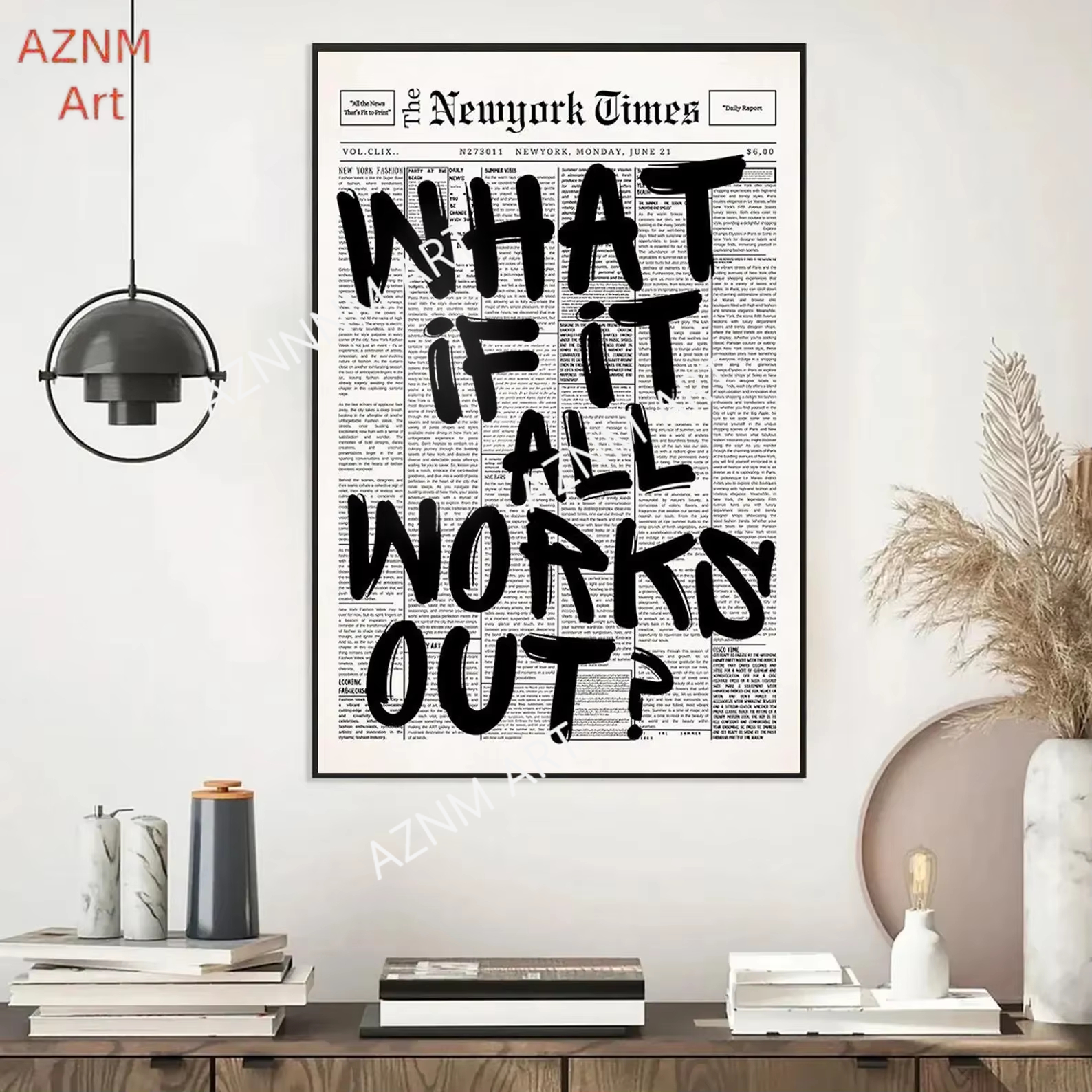 1PC Newspaper Poster - What If - Home Improvement Furniture บทวิจารณ์และราคา
