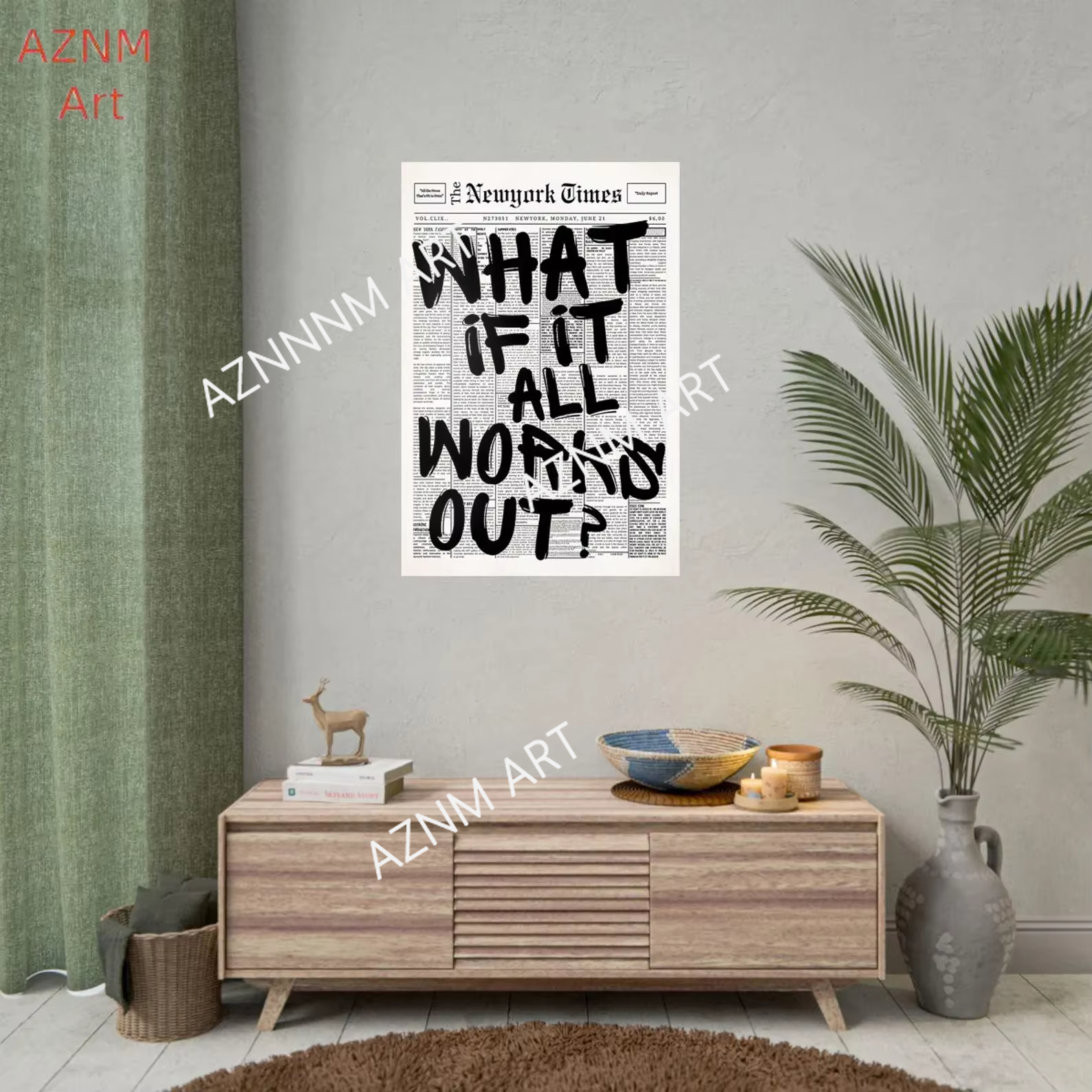 1PC Newspaper Poster - What If - Home Improvement Furniture บทวิจารณ์และราคา