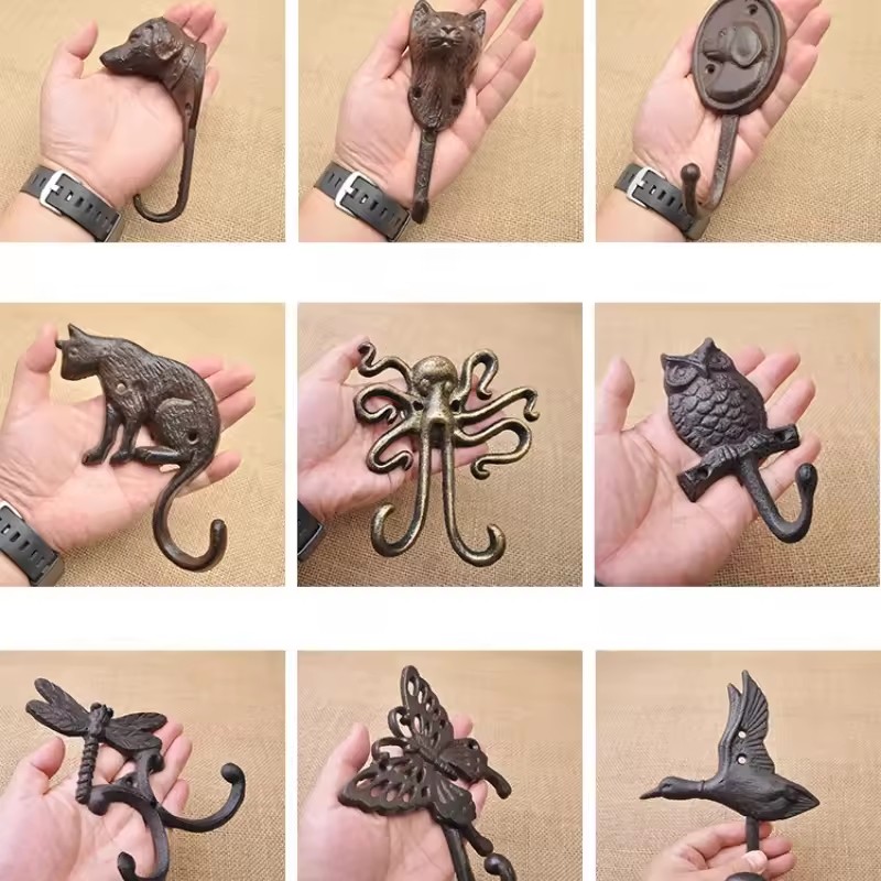 1pc Rustic Cast Iron Hook Dog/ - Home Improvement Cast บทวิจารณ์และราคา