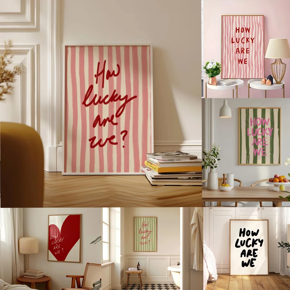 How Lucky Are We Pink Red Stri - Home Improvement Furniture บทวิจารณ์และราคา